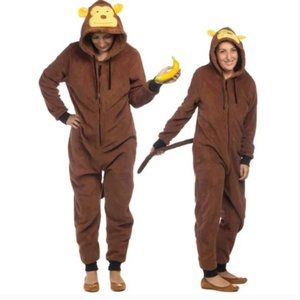 Monkey Halloween Costume Onesie Adult Unisex - Size M Pajama PJ